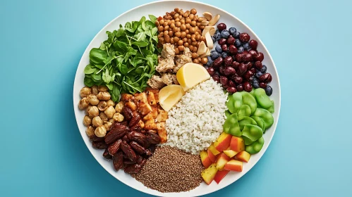 Diverse Healthy Plate with Fresh Ingredients