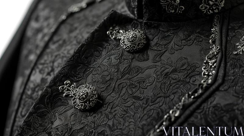 Black Gothic Jacket with Silver Buttons - Fashion AI Image