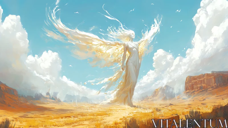 Desert Angel: Serene Landscape Art AI Image