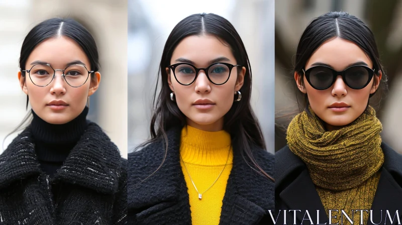Fashionable Eyewear Collection: A Captivating Portrait AI Image