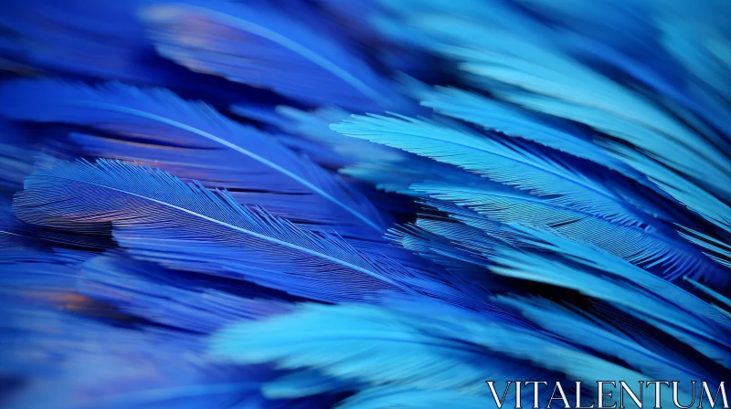 Luminous Blue Feathers: An Absurdism Artistic Display AI Image