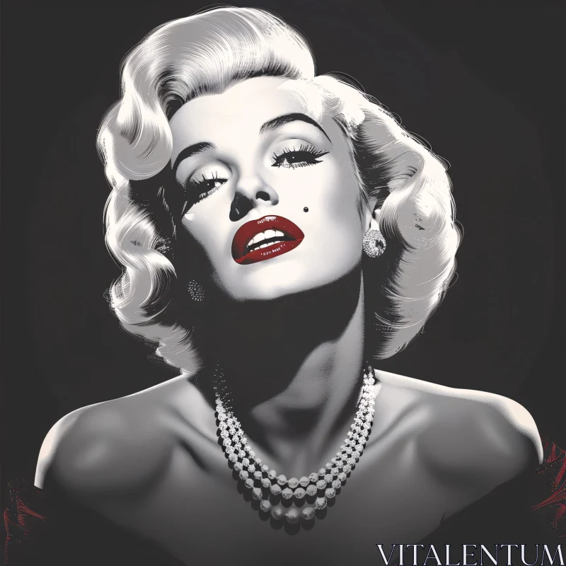 Marilyn Monroe Iconic Black and White Image AI Image