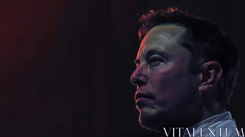 AI ART Profile Portrait of Elon Musk with Shadows