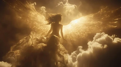 Celestial Angel in Golden Light