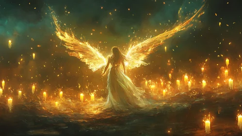 Guardian Angel with Fiery Wings