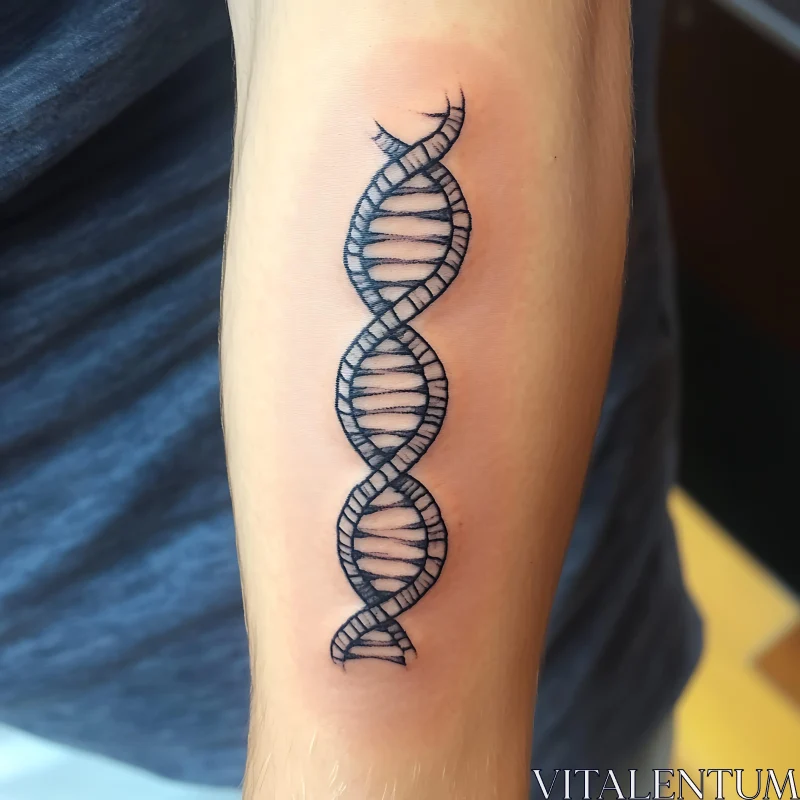 AI ART DNA Structure Tattoo Design