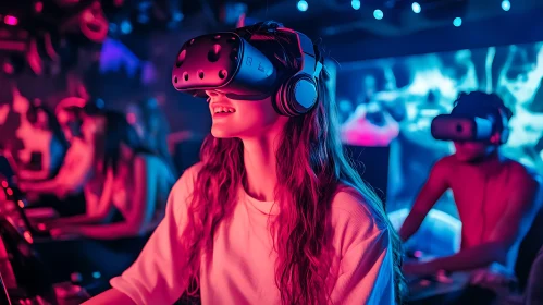 Woman in VR headset