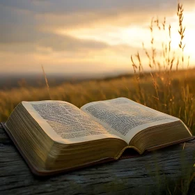 Sunset Scripture: An Open Book's Serenity