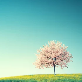 Pastel Spring Blossom Landscape