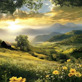 Golden Meadow and Mountain View