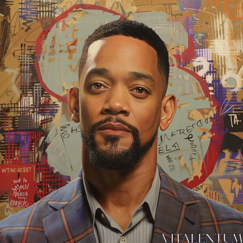 AI ART Will Smith Portrait with Street Art Elements