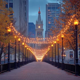 Urban Bridge at Dusk