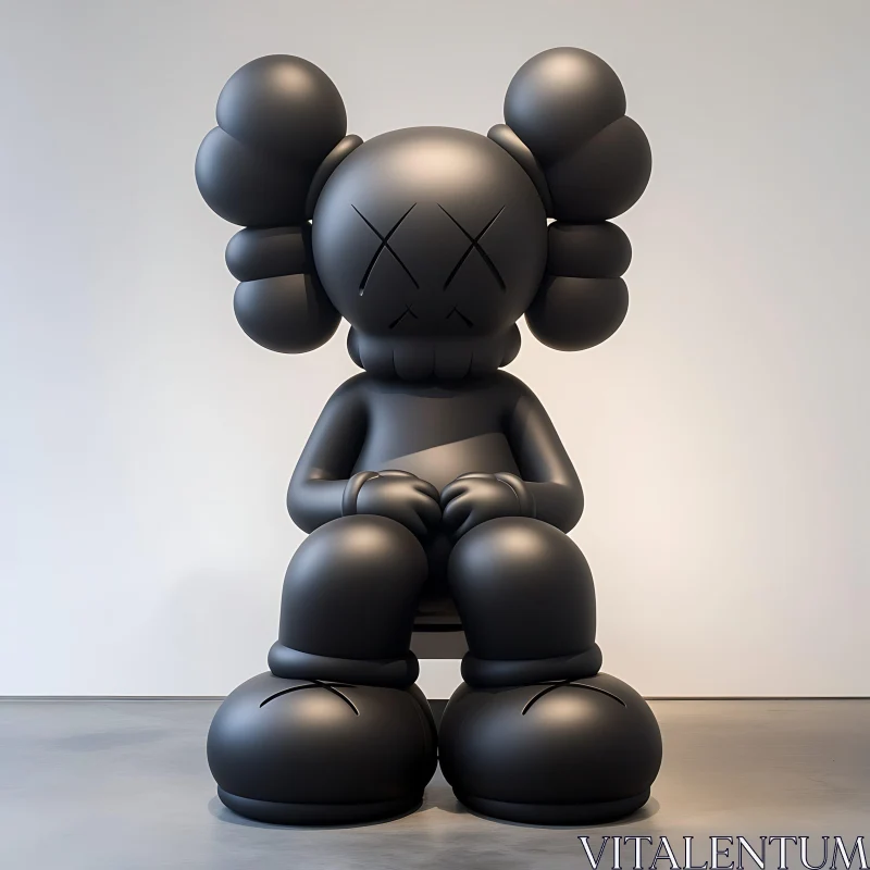 AI ART Seated Black Figure Sculpture