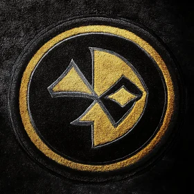 Golden Symbol on Black Leather