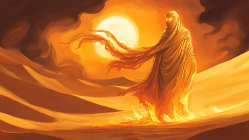 Desert Wanderer in Flames