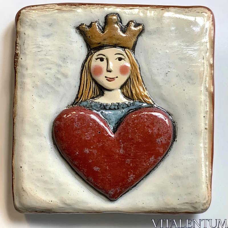 Heart Queen Ceramic Tile AI Image