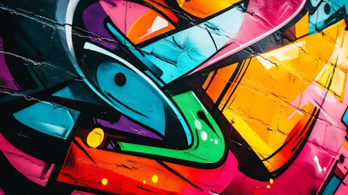 Urban Graffiti Art with Bold Color Palette