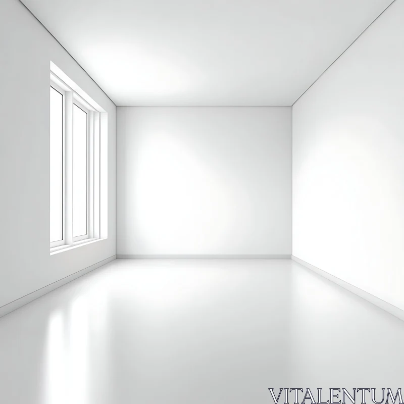 AI ART Minimalist White Room with Window