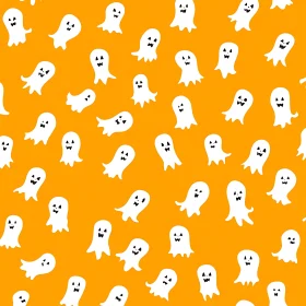 Playful Halloween Ghosts Seamless Design