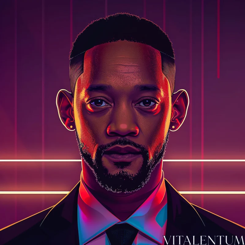 AI ART Will Smith's Vibrant Digital Portrait