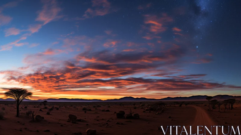 Captivating Night Sky with Scattered Clouds | Desertwave Style AI Image