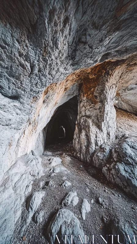 AI ART Enigmatic Underground Cave Tunnel