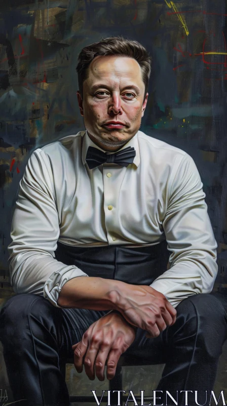 AI ART Portrait of Elon Musk in Formal Attire