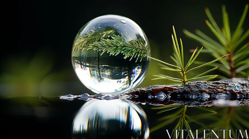 Nature's Wonder in a Glass Ball: A Surrealistic Perspective AI Image