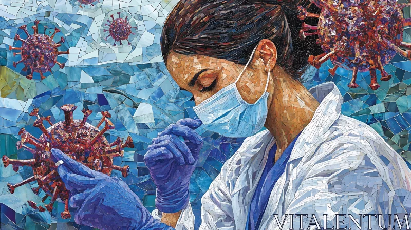 AI ART Healthcare Hero in Mosaic Art