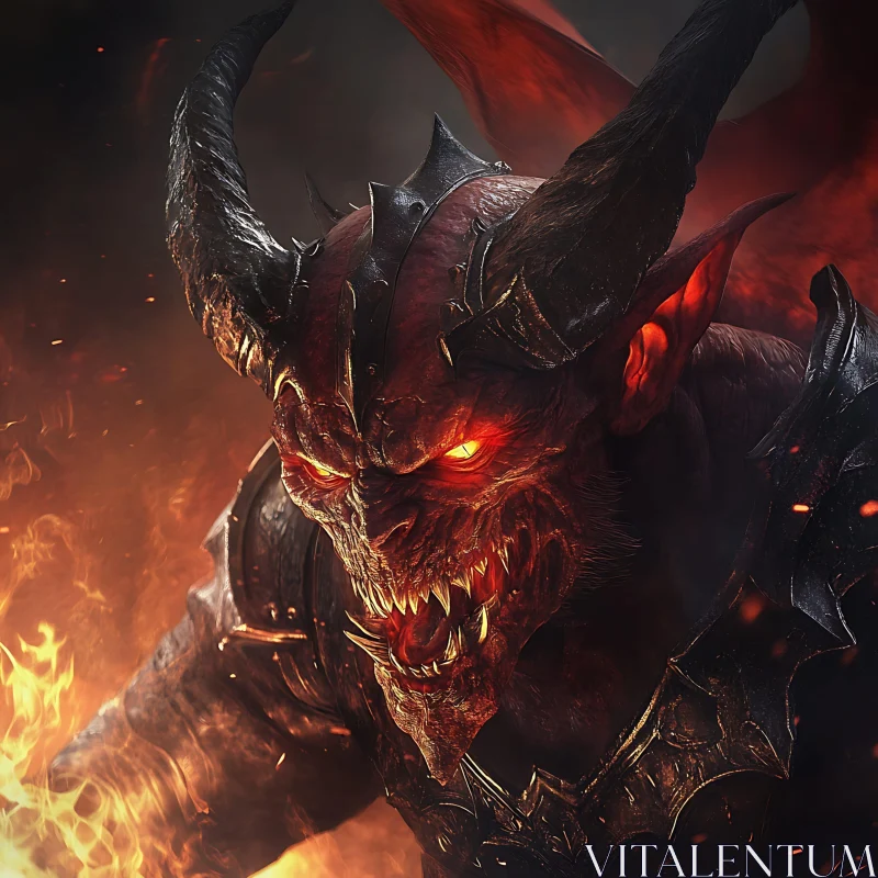 AI ART Crimson Demon of the Inferno