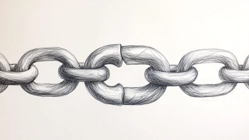 Monochrome Chain Link Drawing