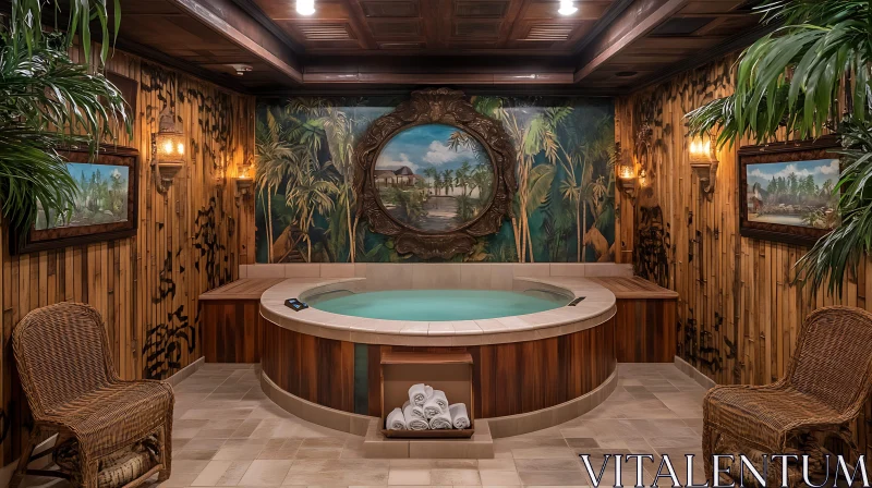 AI ART Relaxing Hot Tub Room