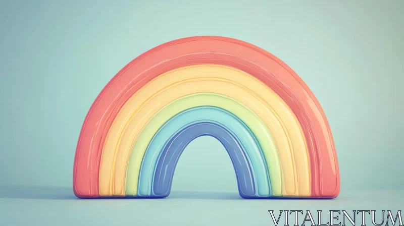 AI ART Colorful Rainbow Arch on Blue Background