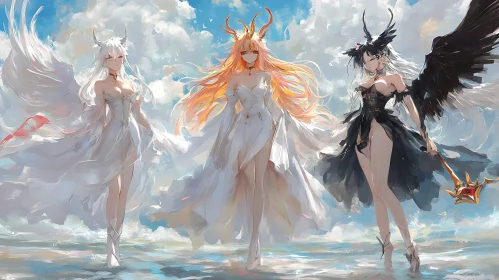 Three Winged Women Art