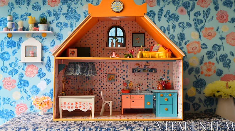 AI ART Detailed Dollhouse with Playful Interior