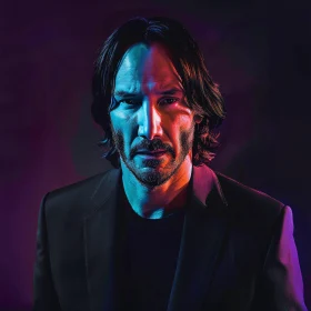 Moody Lighting Portrait of Keanu Reeves