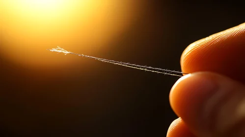 Macro Shot of a Seed Held in Sunlight