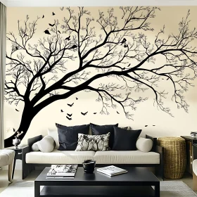 Artistic Tree with Birds Home Interior