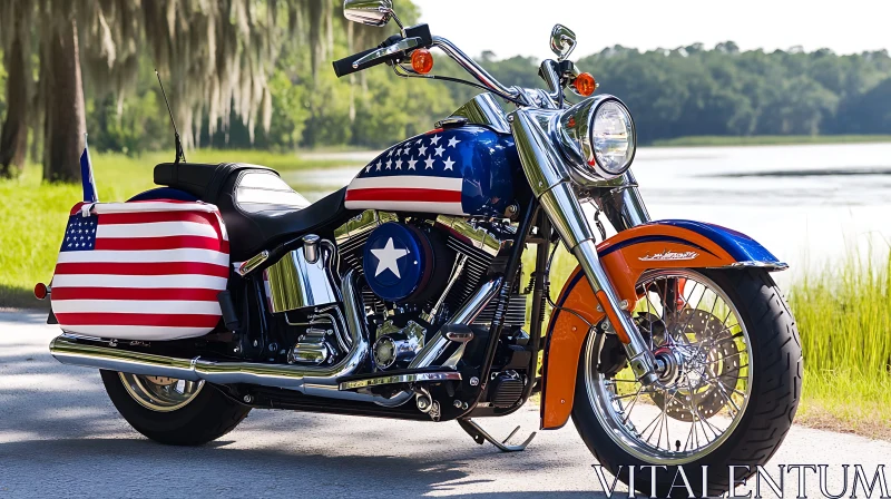 AI ART American Flag Motorcycle