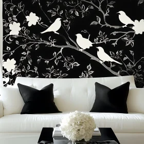 Birds and Blossoms: A Monochrome Interior