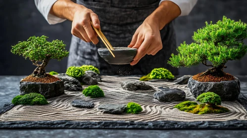 Miniature Zen Garden Still Life