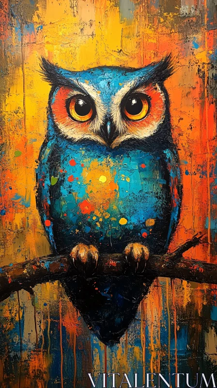 AI ART Colorful Owl Art