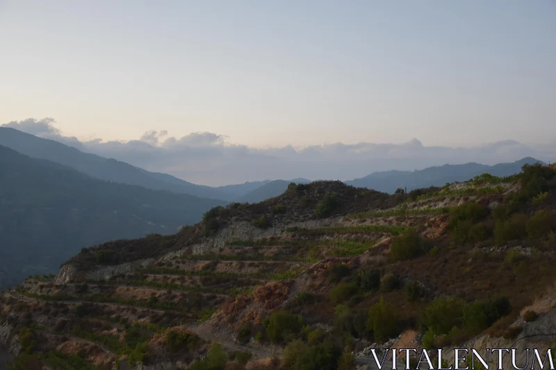 PHOTO Sunset Over Terraced Landscapes