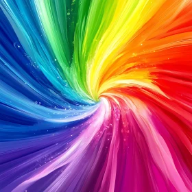 Swirling Rainbow Colors Abstract Design