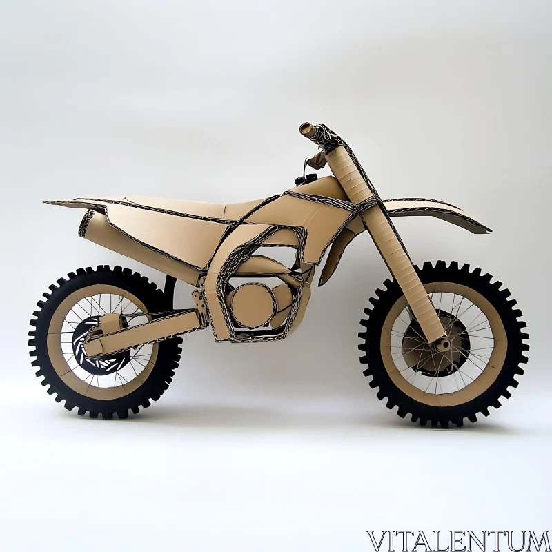 Eco-Friendly Cardboard Motorcycle Sculpture AI Image