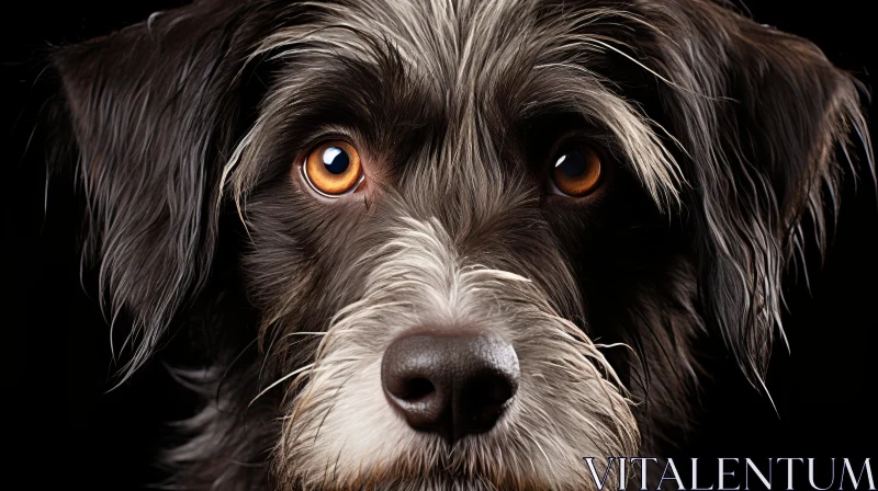 Contrasting Lights and Darks: A Photorealistic Portrait of a Dog AI Image