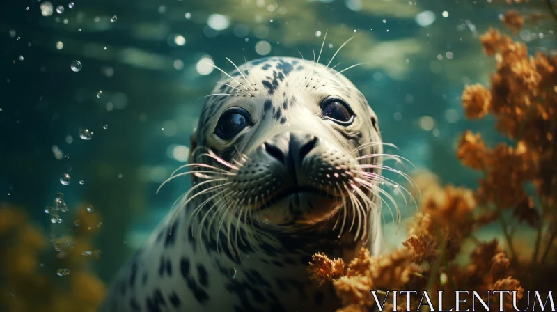 Cute Seal in Water: A Naturalistic Portraiture AI Image