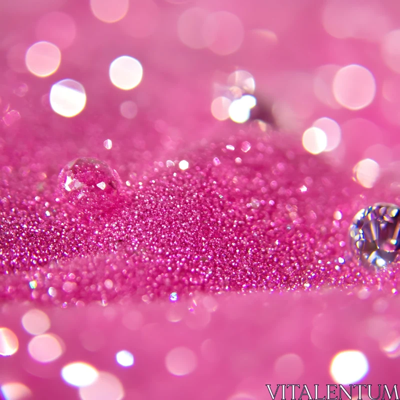 Shimmering Pink Glitter with Light Bokeh AI Image