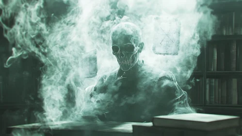 Smoky Skull in the Library