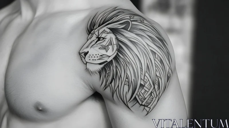 Detailed Lion Tattoo Art AI Image